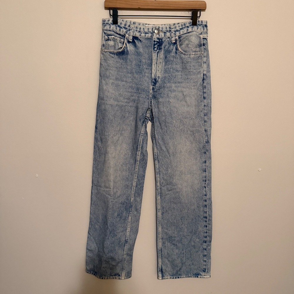 Rag & Bone Miramar Shea Sweatpant Jeans Size 27 Light Wash Straight Wide Leg